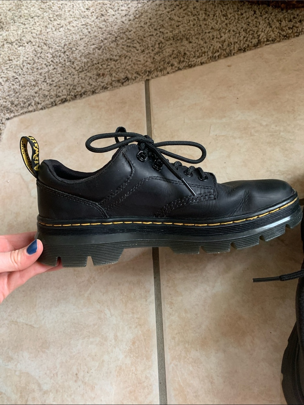 Dr. Martens Reeder Black Leather Chunky Oxfords - Picture 5 of 6